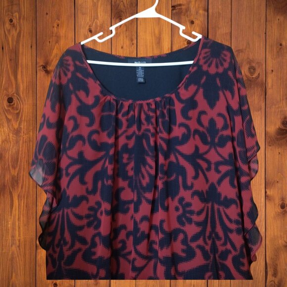 Style & Co Women's Size 3X Flutter Sleeve Pullover Tank Blouse Boho Witchy Lined - Picture 2 of 5